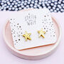Gold Engraved Mirrored Acrylic Wonky Star Stud Earrings, thumbnail 1 of 4