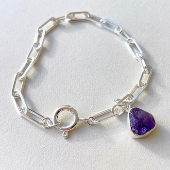 Carved Amethyst Paperclip Chain Bracelet, 2 of 4
