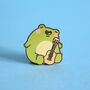 Frog Playing Guitar Enamel Pin, thumbnail 3 of 5