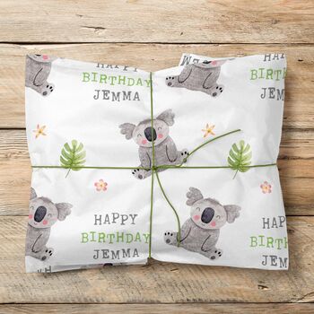 Personalised Koala Wrapping Paper Roll Kids Birthday, 4 of 4