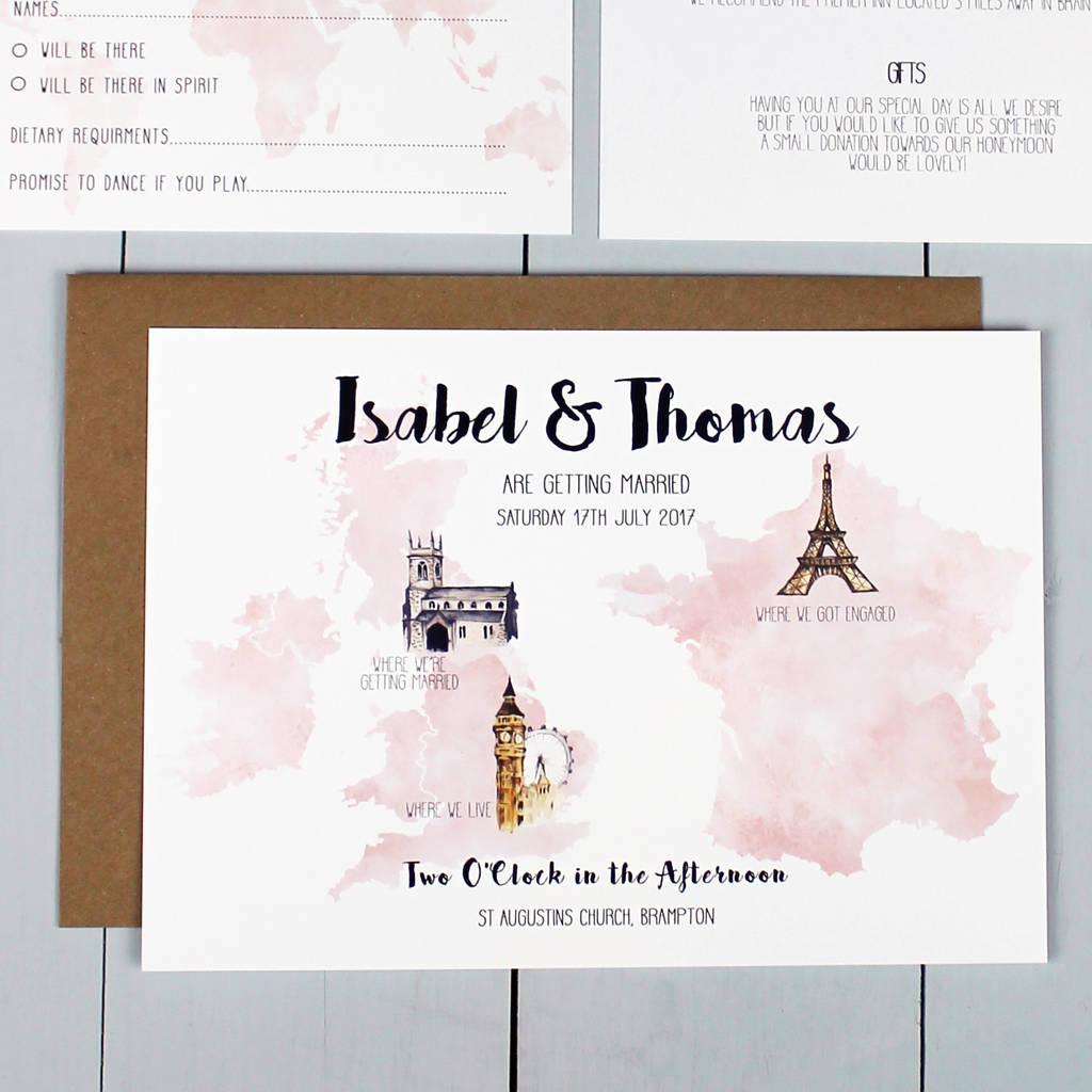 personalised destination wedding invitation by by florence ...