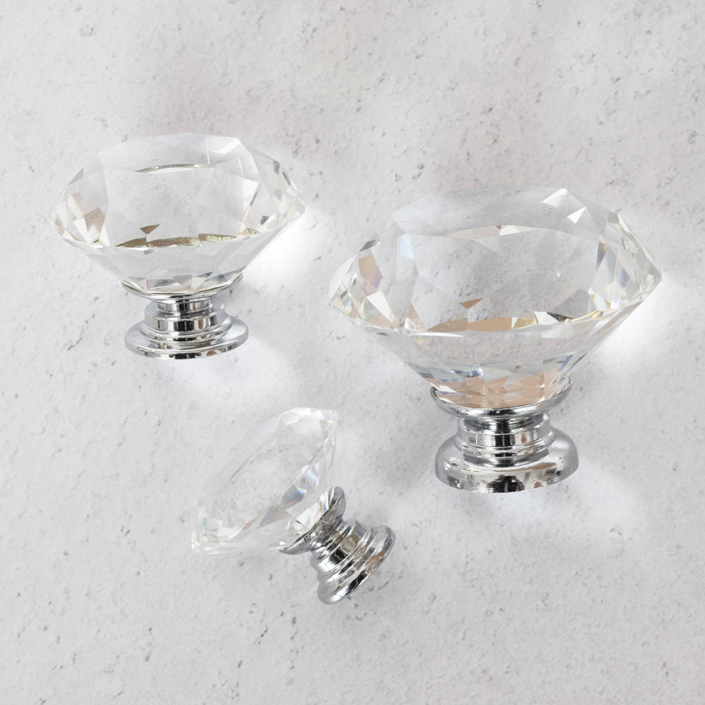clear faceted crystal glass cupboard door knobs by pushka home