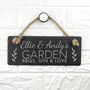 Personalised Our Garden Slate Hanging Sign, thumbnail 2 of 6