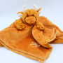 Brown Highland Cow Finger Puppet Soother, Personalised, thumbnail 8 of 10
