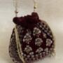 Maroon Velvet Handcrafted Luxury Potli/Wrist Bag, thumbnail 8 of 10