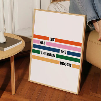 Let All The Children Boogie Nursery Art Print, 3 of 6