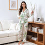 Personalised Women Floral Satin Pyjamas Pj, thumbnail 1 of 4