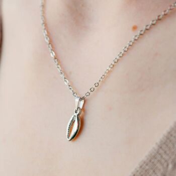 Gold Plated Handmade Sea Shell Necklace Cowrie Pendant, 2 of 9