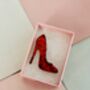 Red High Heel Glitter Resin Brooch / Gift For Shoe Lovers / Fashionistas Brooch, thumbnail 3 of 6