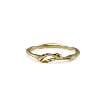 Dainty Organic Flow Gold Ring, 5 of 7