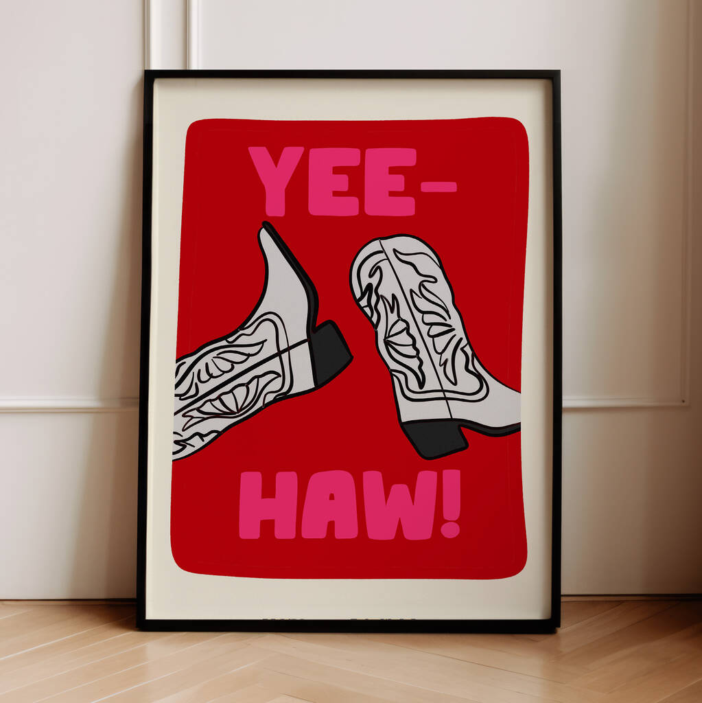 Yee Haw! Cowboy Boot Print, 1 of 2