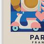 Paris, France. Retro Geometric Travel Print, thumbnail 3 of 3