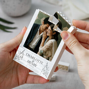 Personalised Wedding Couple Gift Keepsake Block, 7 of 9