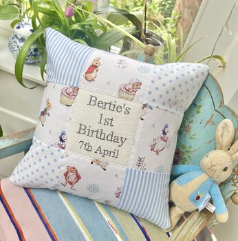 Peter Rabbit© 1st Birthday Cushion, 2 of 12