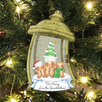 Personalised Christmas Gingerbread Lantern Hanging Decoration, 5 of 11