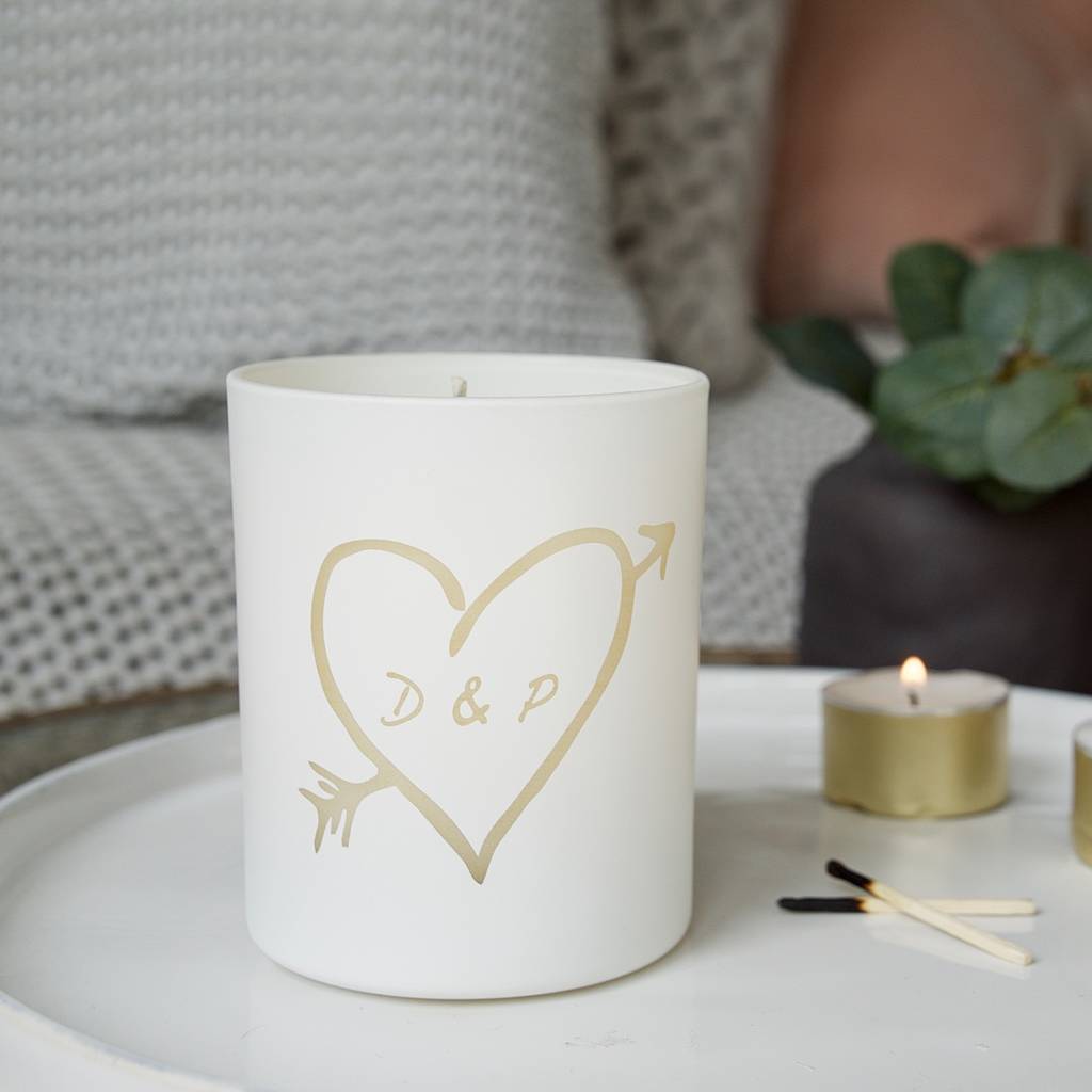 personalised carved heart candle by illumer