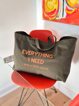Personalised Oversized Tote Bag. Custom Text, 7 of 9