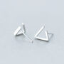 Sterling Silver Triangle Stud Earrings, thumbnail 1 of 6