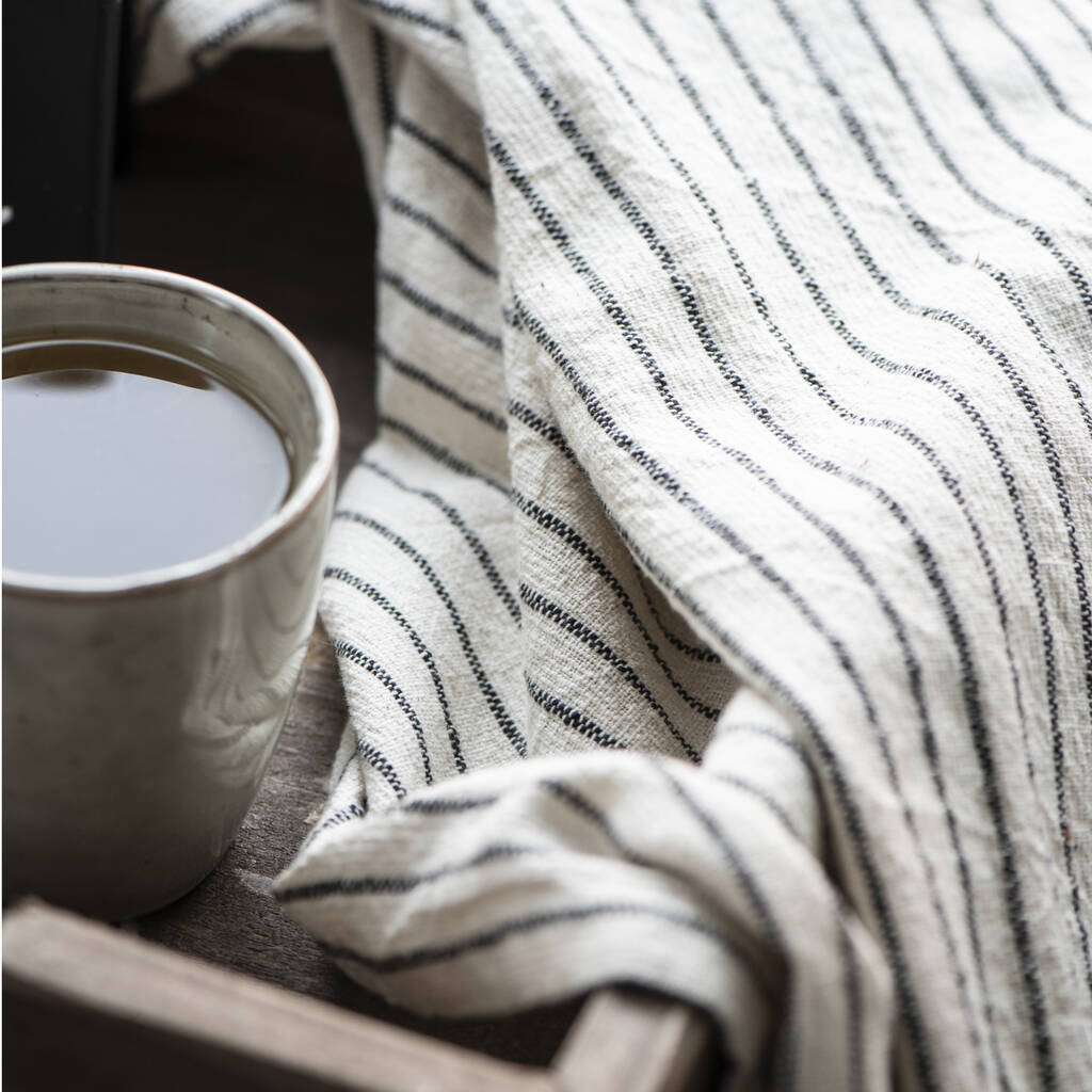 stripe cotton tea towel various designs by the little house shop