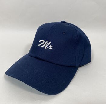 Personalised Mr 'Script' Embroidered Cap, 5 of 5