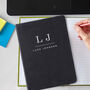 Personalised Initials Black Hardback Notebook For Him, thumbnail 2 of 4