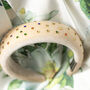 Plush Velvet Rainbow Diamante Headband In Cream, thumbnail 1 of 3