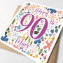 Custom 90th Birthday Card For Her, thumbnail 1 of 2