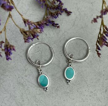 Sterling Silver Dreamy Sleepers Turquoise Gemstone, 5 of 5
