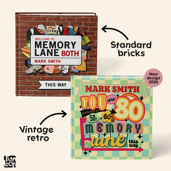 Personalised 80th Birthday Book 'Memory Lane', 2 of 12
