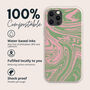 Green And Pink Marble Biodegradable Phone Case, thumbnail 2 of 8