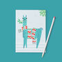 Christmas Mistletoe Llama A6 Recycled Notebook, thumbnail 3 of 8