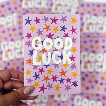 Colourful 'Good Luck' Star Card, 3 of 6