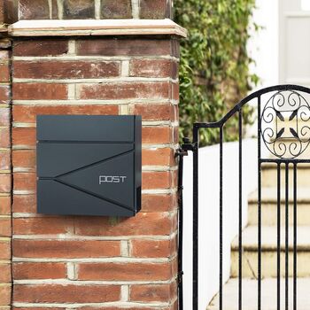 Post Box With Key Lock And Newspaper Compartment, 3 of 9