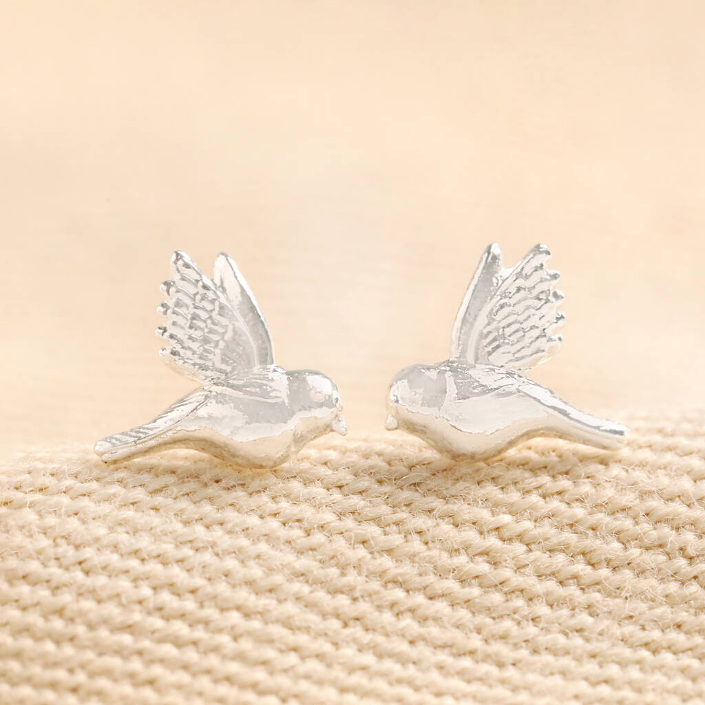 Delicate Bird Stud Earrings, 1 of 7