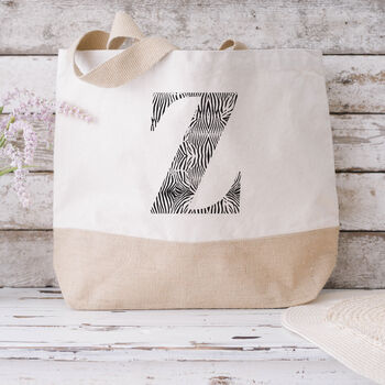 Zebra Animal Print Personalised Xl Tote Bag, 2 of 8