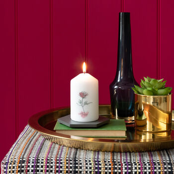 Personalised Birth Flower Pillar Candle – Ivory Or White, 10 of 11