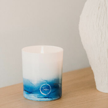 Hand Painted Soy Candle | Fresh Citrus + Cocoa Butter, 5 of 5