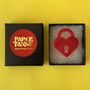 Red Heart Lock Acrylic Brooch, thumbnail 2 of 2