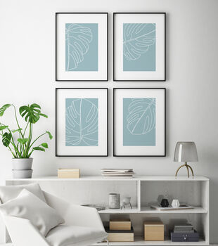 Set Of Four Floral Silhouette Unframed Home Prints, 7 of 12