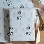 Birth Flower And Special Year Wrapping Paper, thumbnail 4 of 5