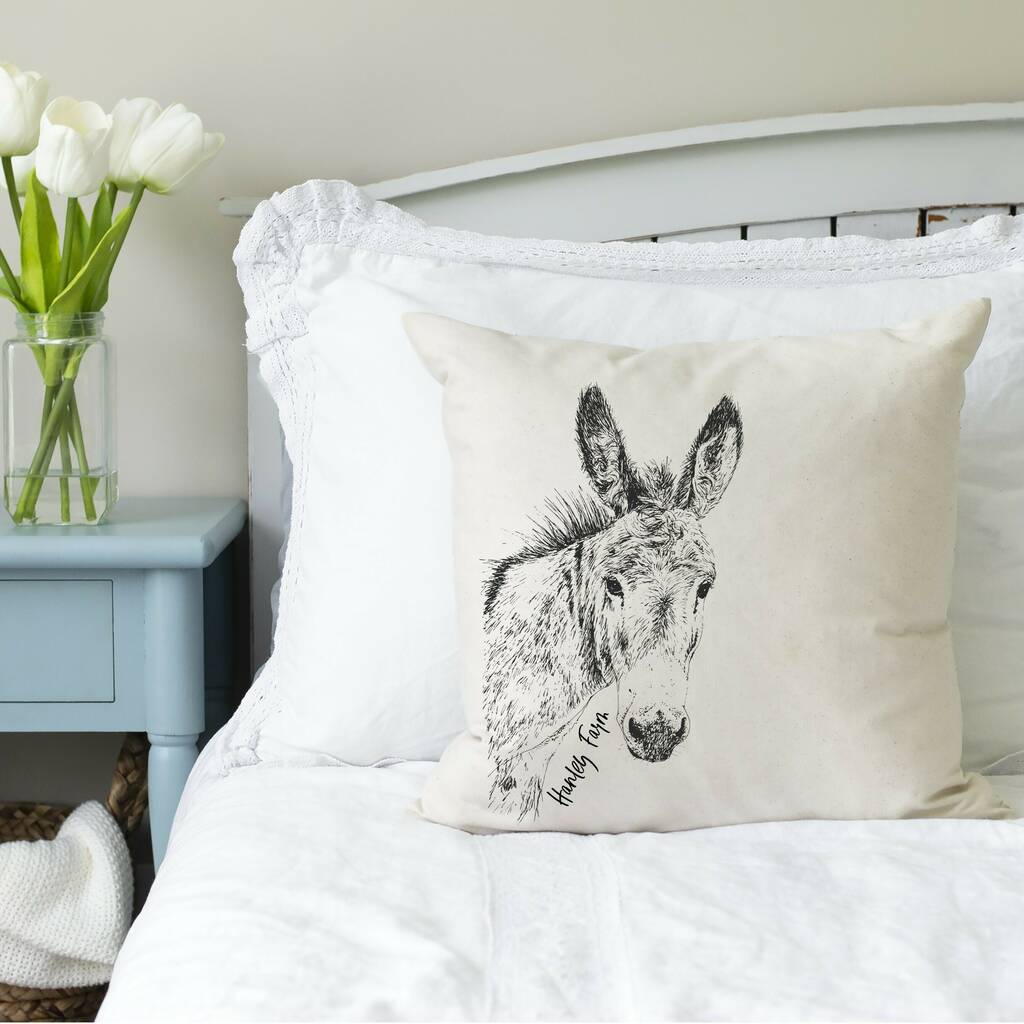Personalised Illustrated Donkey Cushion, 1 of 2