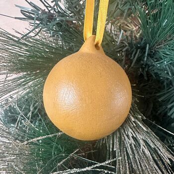 Gold Baubles Set Of Six Christmas Decoration, 5 of 9