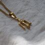 Trident Necklace, 18 K Gold Plated Poseidon Trident, thumbnail 3 of 3