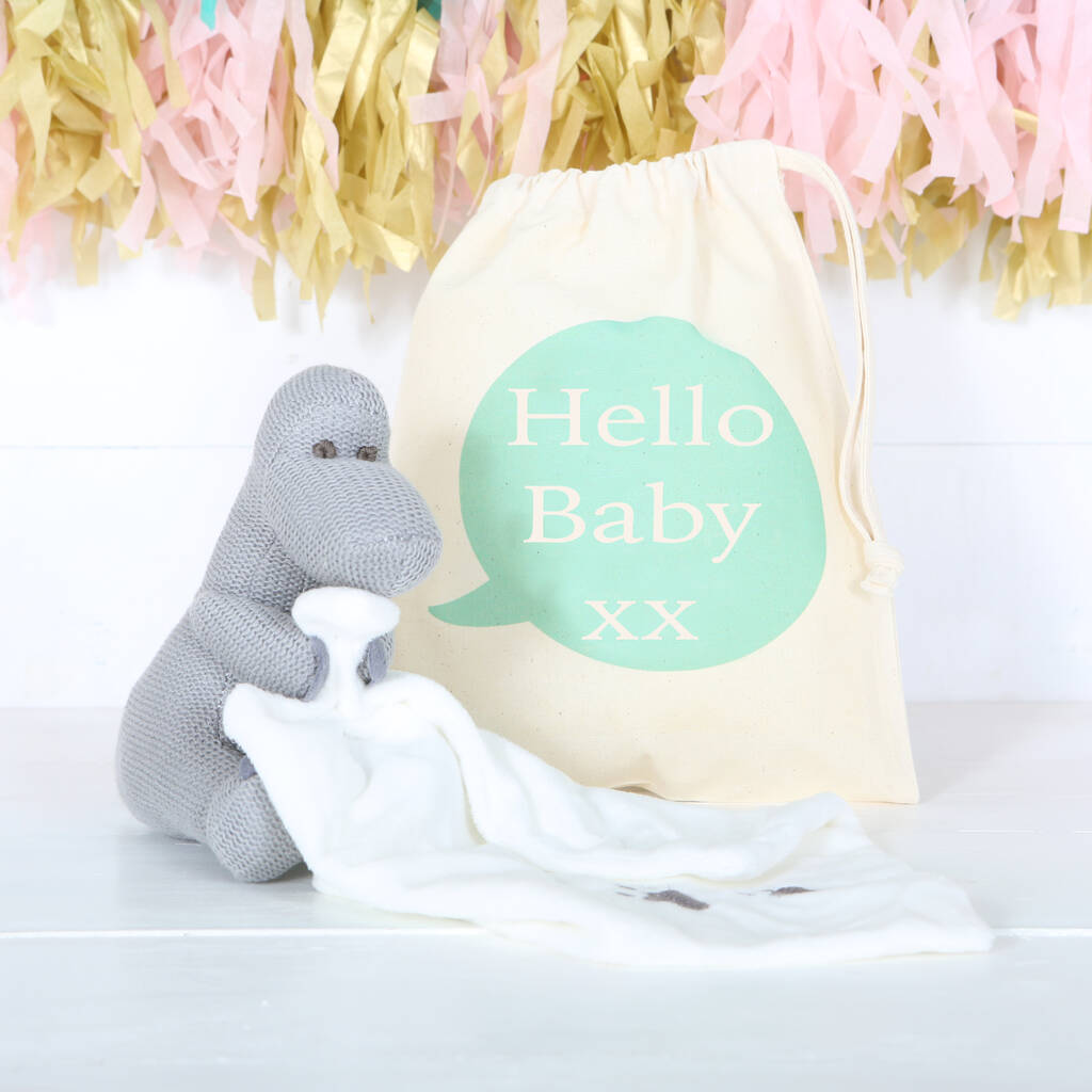 Image of Grey Dinosaur Comforter With Personalised Bag