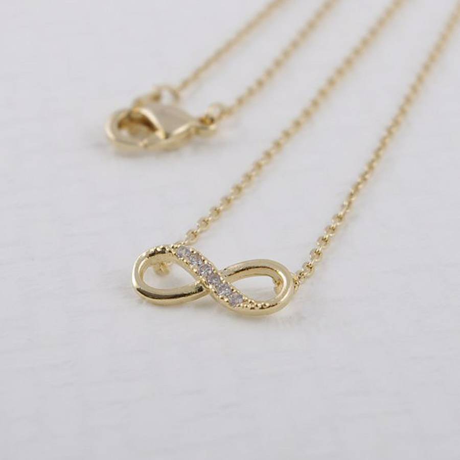 infinity diamante gold necklace by kate garey