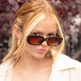 Tortoise Shell Rounded Rectangle 90s Look Sunglasses, thumbnail 2 of 4