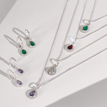 Genuine Birthstone Sterling Silver Necklace, 6 of 12