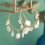 Pearl And Gold Plated Silver Hoop Earrings, thumbnail 1 of 3