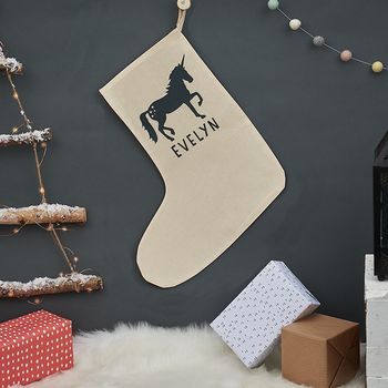 Personalised Christmas Unicorn Stocking, 2 of 5