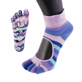 Yoga And Pilates Anti Slip Serene Ankle Toe Socks, 3 of 5